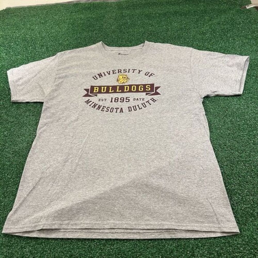 Minnesota Duluth Bulldogs Shirt‎ Mens Large Gray Short Sleeve Champion College